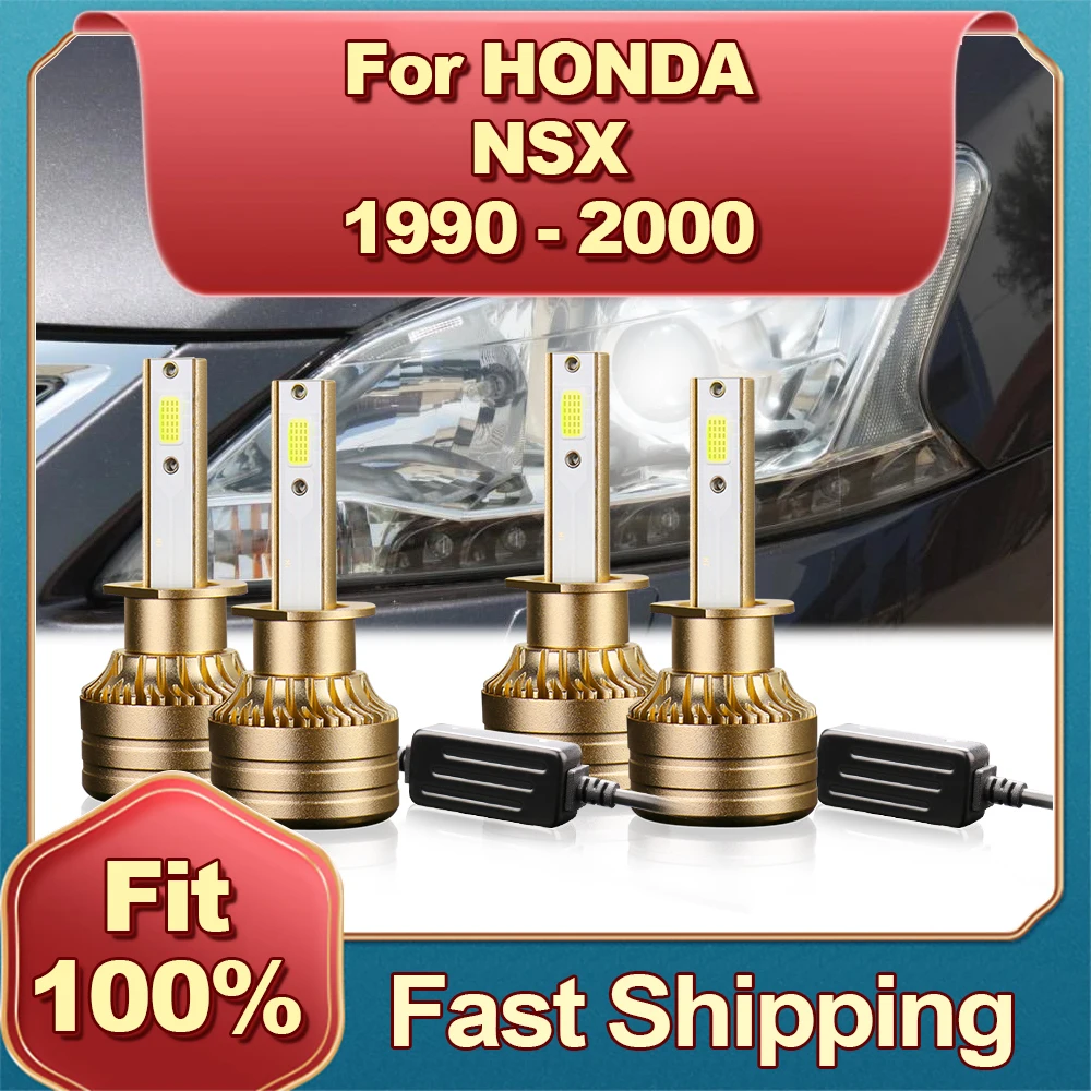 

2/4Pcs High Quality Led Light H1 Car Headlight 30000LM High Low Beam Copper Tube Lamp 6000K For HONDA NSX 1990 2000