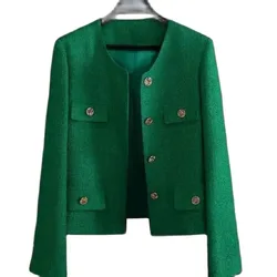 Primavera outono blazers femininos 2024new elegante fino recortado streetwear terno verde casaco moda senhoras jaquetas outwear feminino topos