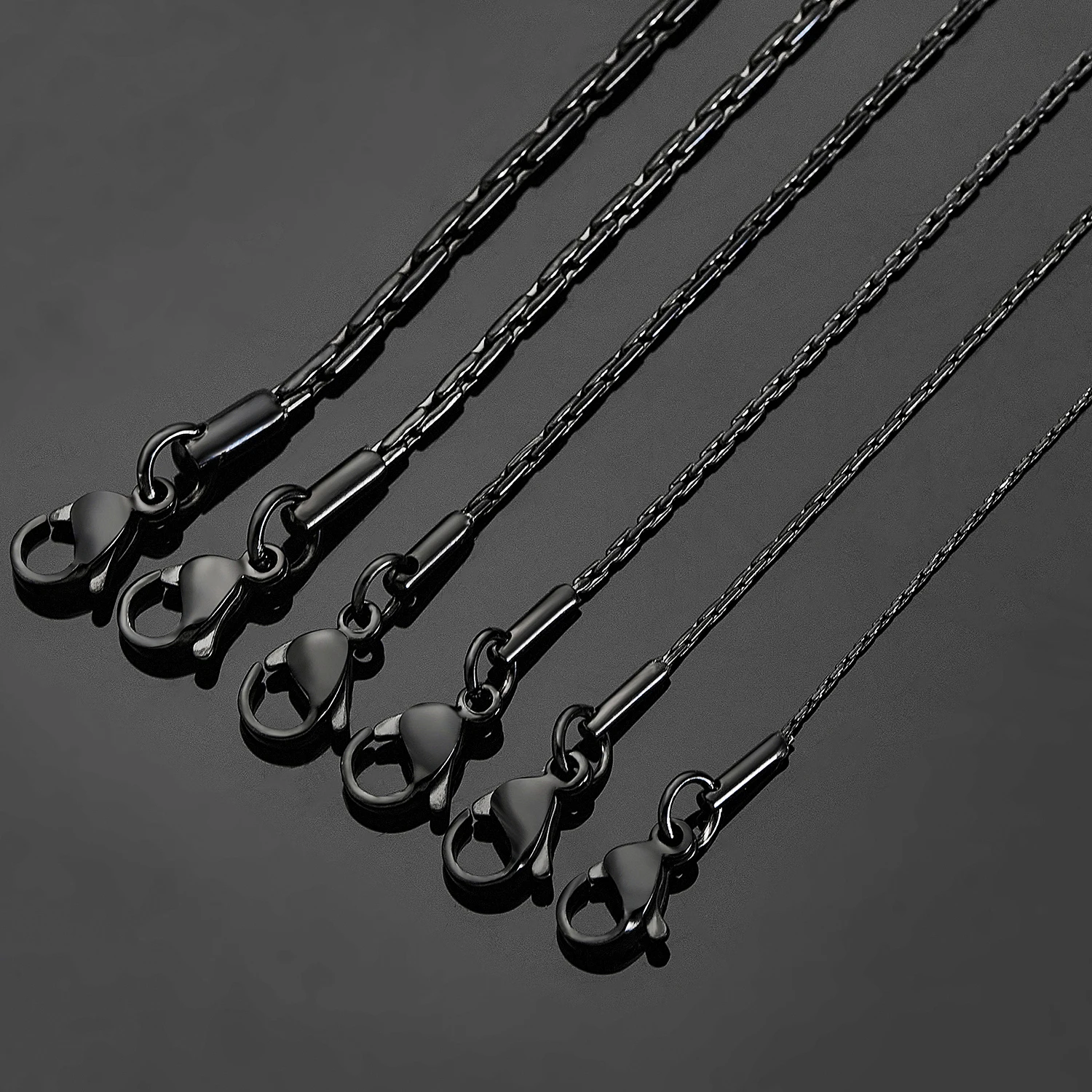 Coole wasserdichte Halskette aus schwarzem Edelstahl mit Kettenhammer-Anhänger im Hip-Hop-RAP-Stil. – Detail 3