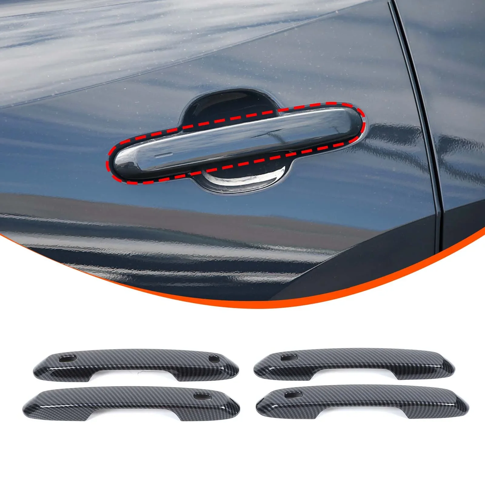 

For Toyota Grand Highlander 2024-2025 ABS Carbon Fiber Car Door Handle Cover Trim Car Accessories