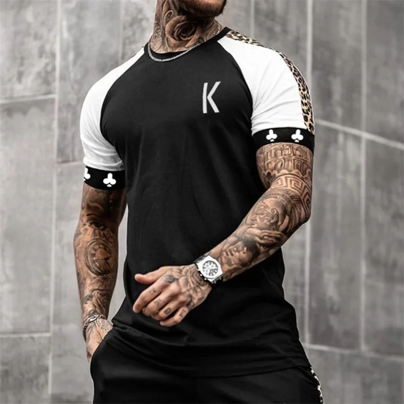 Vintage Men\'s T-shirt Summer 3D Poker Printed Short Sleeve Tops Casual Streetwear Loose T Shirt Oversized Tee Shirt Men Clothing