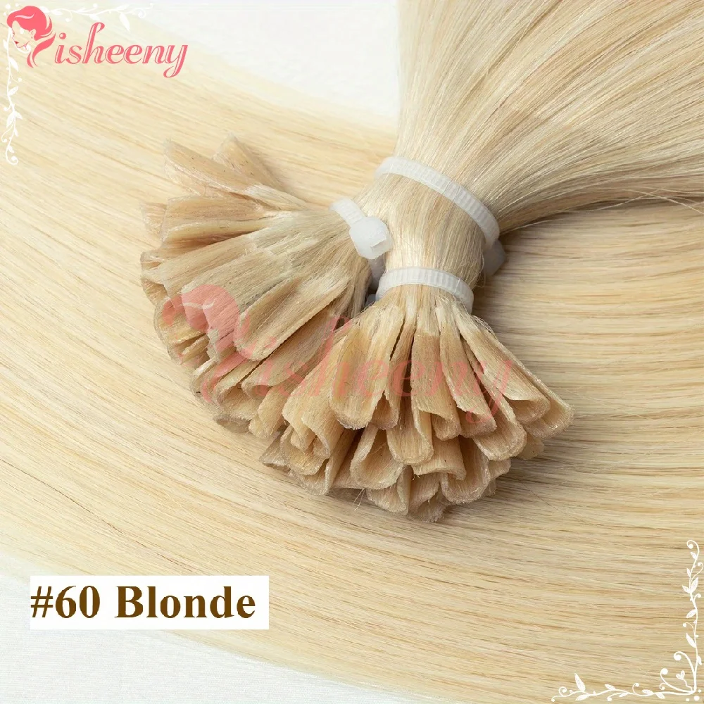 Isheeny Keratin Fusion U Tip Hair Extensions Remy Human Hair Pre‑bonded U Tip Human Hair Straight Silky Soft Human Hair Extensions For Women Salon Use