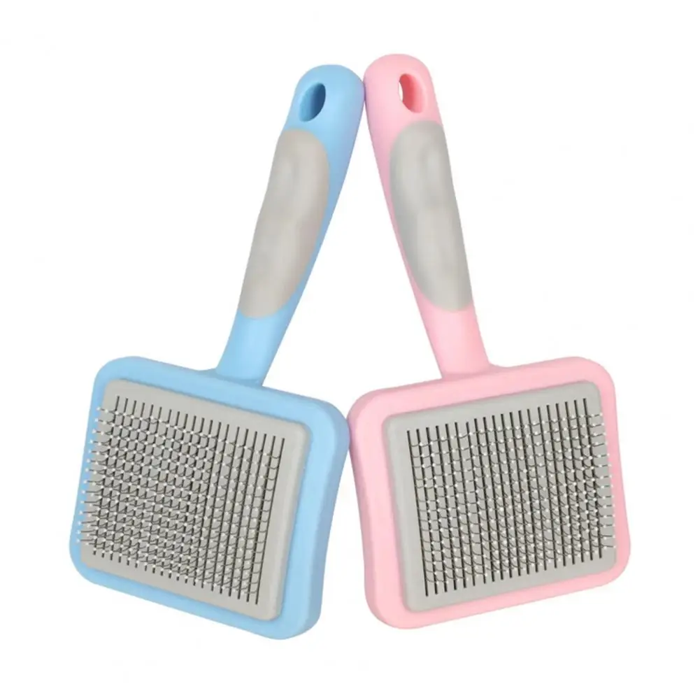 Cat Grooming Tool Stainless Steel Pet Comb with Anti-slip Handle for Dog Cat Grooming Prevents Matting Removes Shed Hair