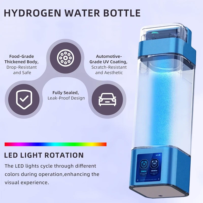 Hydrogen Rich Water Ionizer Bottle Smart Hydrogen Water Cup Machine Portable Hydrogen Water Generator 9000 PPB APP Via a Mobile
