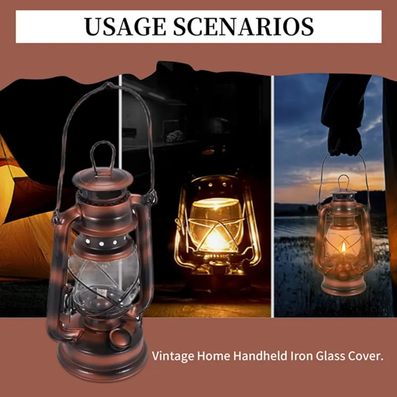 25 см железные антикварные бронзовые масляные фонари (крышка) ностальгическая портативная уличная лампа для кемпинга герметичное уплотнение уличный светильник для кемпинга