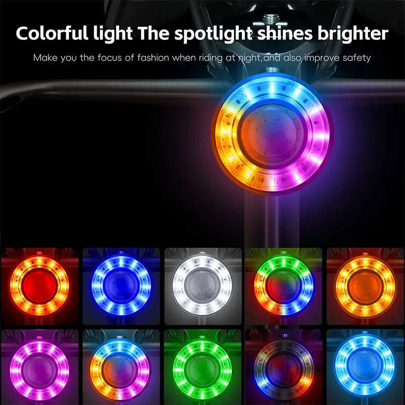 WEST BIKING Intelligent Sensor Curved Surface Light Brake Sensor Smart Bike Rear Light Colorful Glare Bicycle Taillight