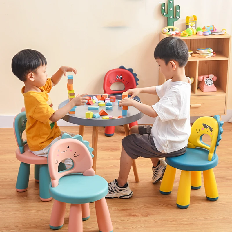 Children's Back Chair Cartoon Plastic Thicken Low Kindergarten Chairs For Living Room Dinning Room Non-slip Camping Chair