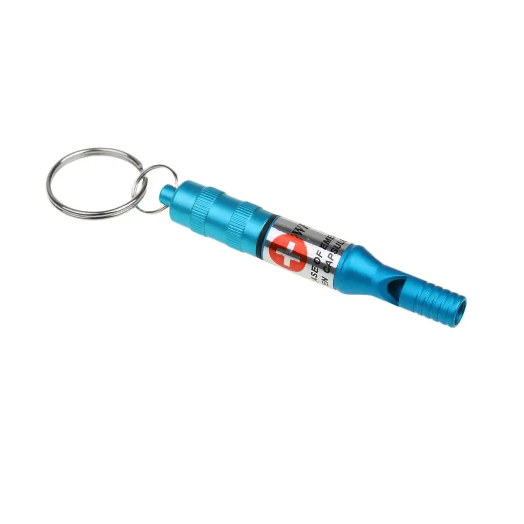 3xMini Emergency Survival Whistle Keychain Outdoor Camping Hiking Tool Blue