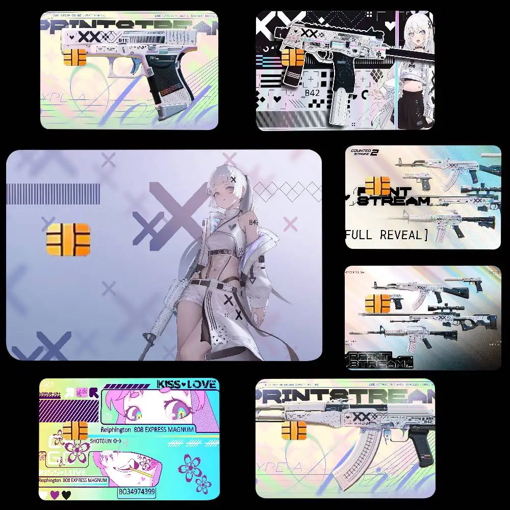 Fashion FPS Cool Counter-Strike 2 Gaming Card Stickers Protection Skin Creative Credit Debit Cards Bus Bank Card Decoration