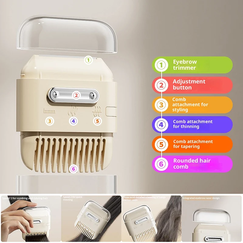 Hair Cutting Trimmer Combs 6 In 1 Double Headed Manual Bangs Cutter Shaving Remover Thinning Beauty Haircut Styling Accessory
