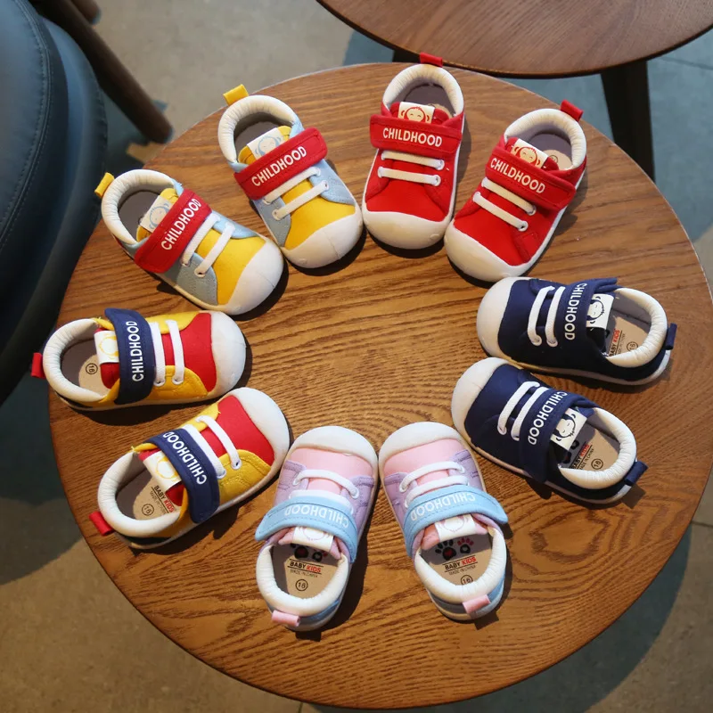 2023 Kids Sneakers Anti-slip Baby First Walkers Comfortable Children Casual Shoes Soft Canvas Shoes For Boys Girls CSH1179