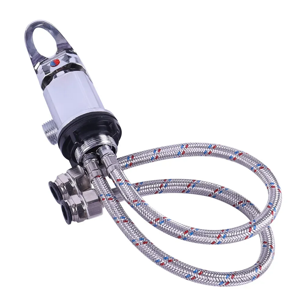 Caravan Chrome Shower Mixer With 12mm Push Kits Fit For Tails Outlet 1/2