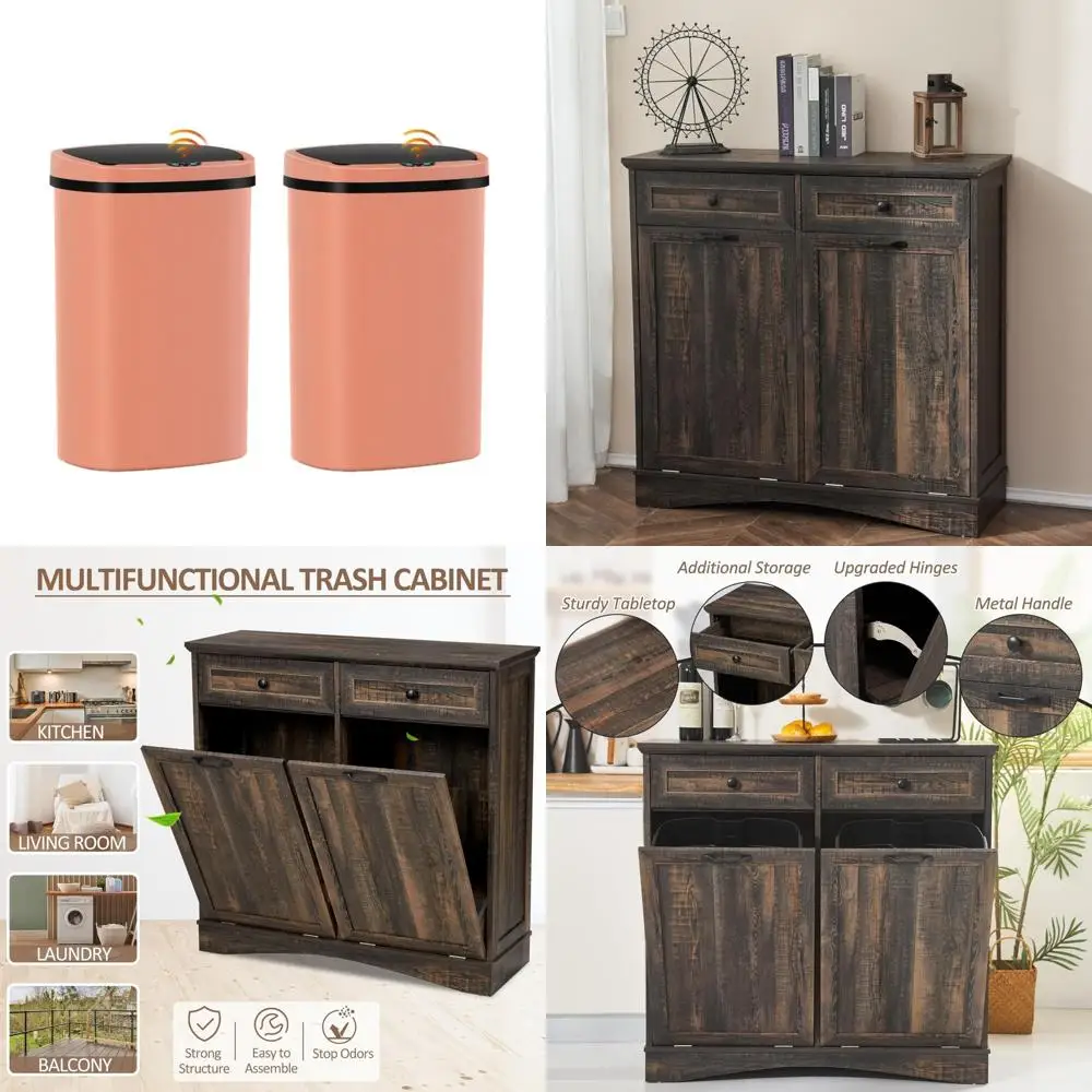 

Automatic Touchless Motion Sensor Trash Can, 13 Gallon Kitchen Garbage Bin, Odor Control, Waterproof, Hygienic Sanitation Soluti