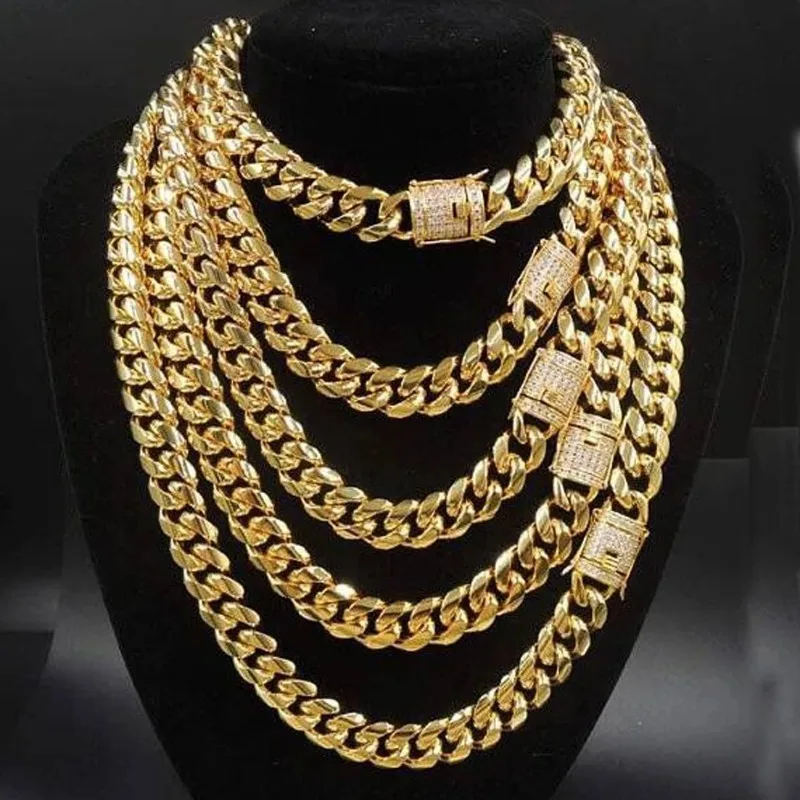

10/12/16/18MM Trend Stainless Steel Women Men Necklace Four Sided Grind Hip Hop Female Male Bracelet Chain Ice Jewelry Luxury