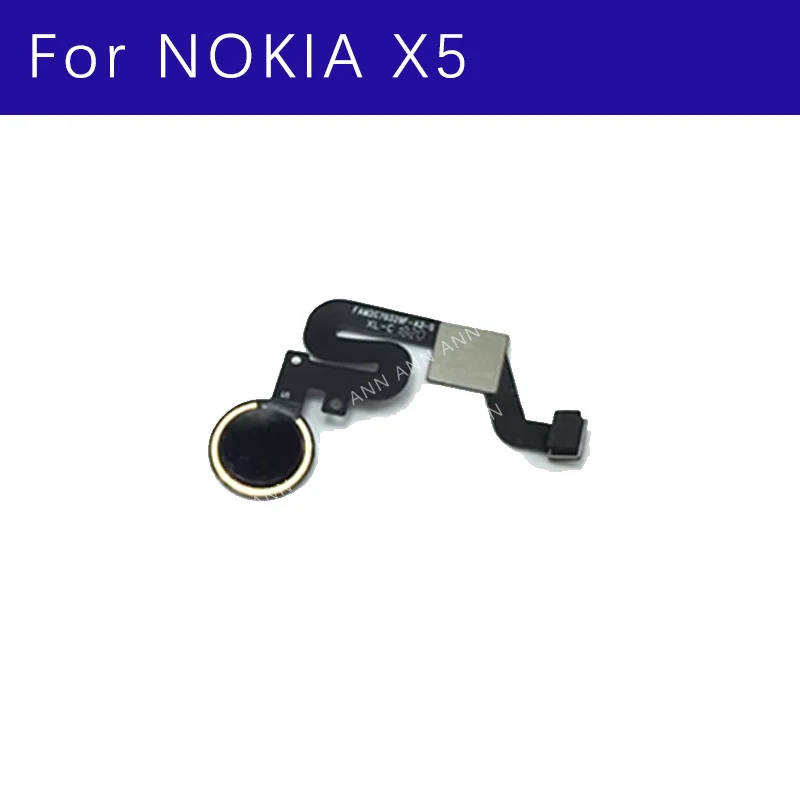 Home Button Fingerprint Sensor Flex Cable For Nokia X5 Menu Touch Sensor Flex Ribbon Replacement Parts