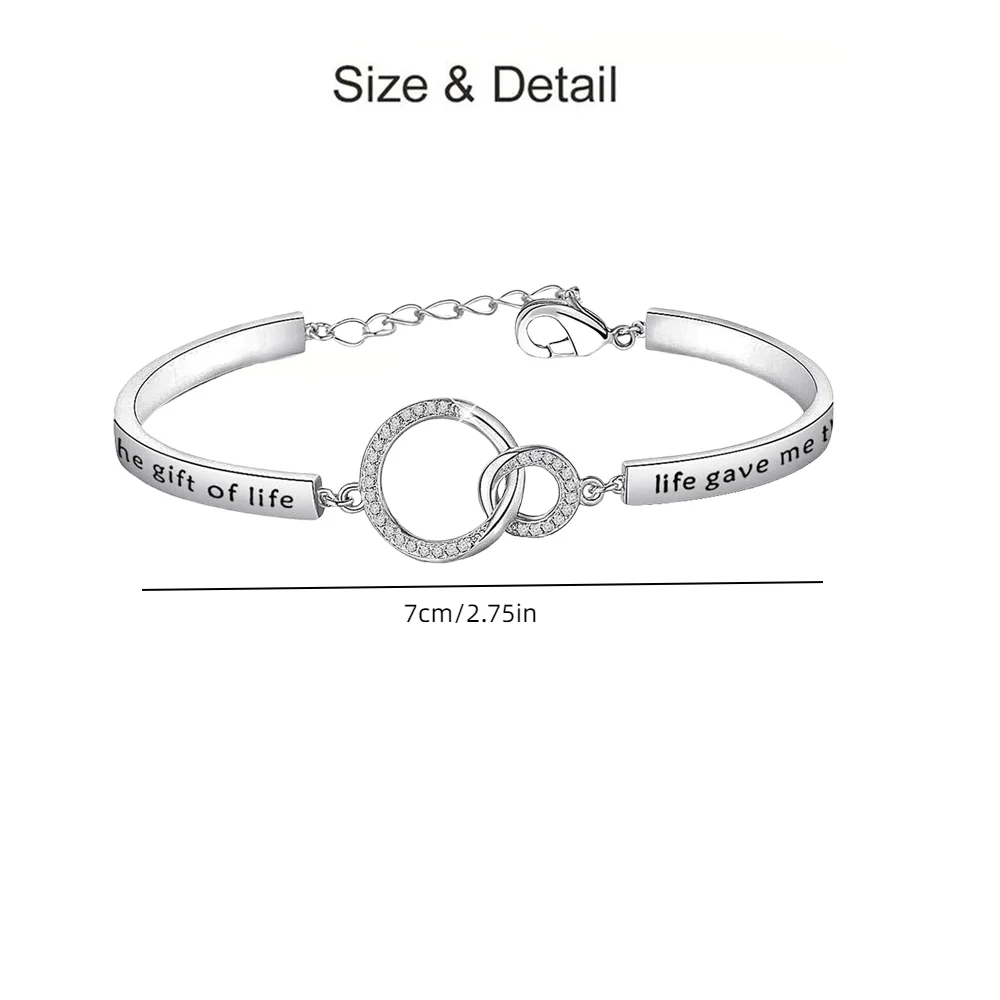 Bracelet+Gift Card Circular Inspirational Bracelet Gifts You Are Braver Stronger Smarter Than You Think for Granddaughter