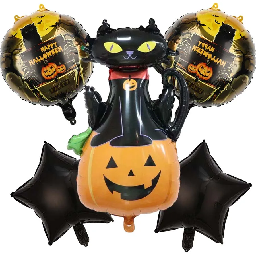 1 قطعة هالوين اليقطين القلعة الهيكل العظمي موضوع الدائمة الألومنيوم فيلم بالون شبح مهرجان الاحتفال الديكور لوازم الحفلات #2