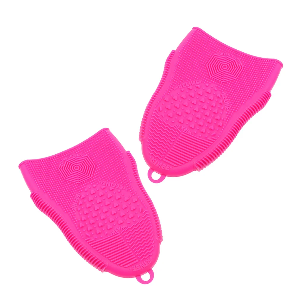

2pcs Silicone Brush Cleaning Mat Egg Design Face Scrubber For Women For Wash Compact Travel Beauty Tool Pad