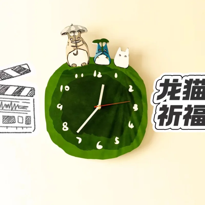 ساعة حائط إبداعية على الطراز الياباني كارتونية لطيفة راقية ساعة حائط طازجة على طراز الغابة ديكور منزلي إبداعي تحيف كبيره للمنزل FYWC