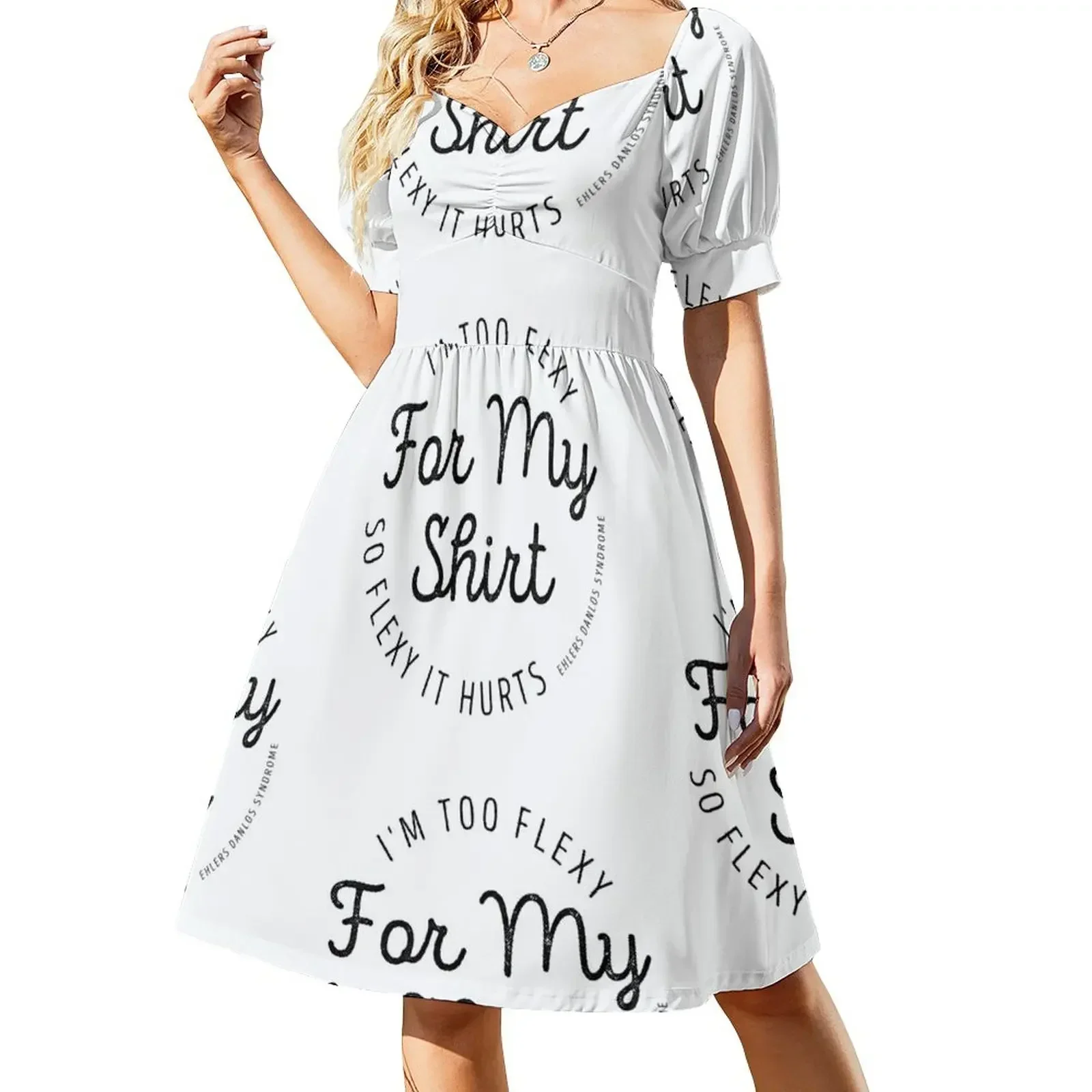 

I'm Too Flexy for My Shirt Ehlers Danlos Syndrome (black logo) Sleeveless Dress beach dresses Dress