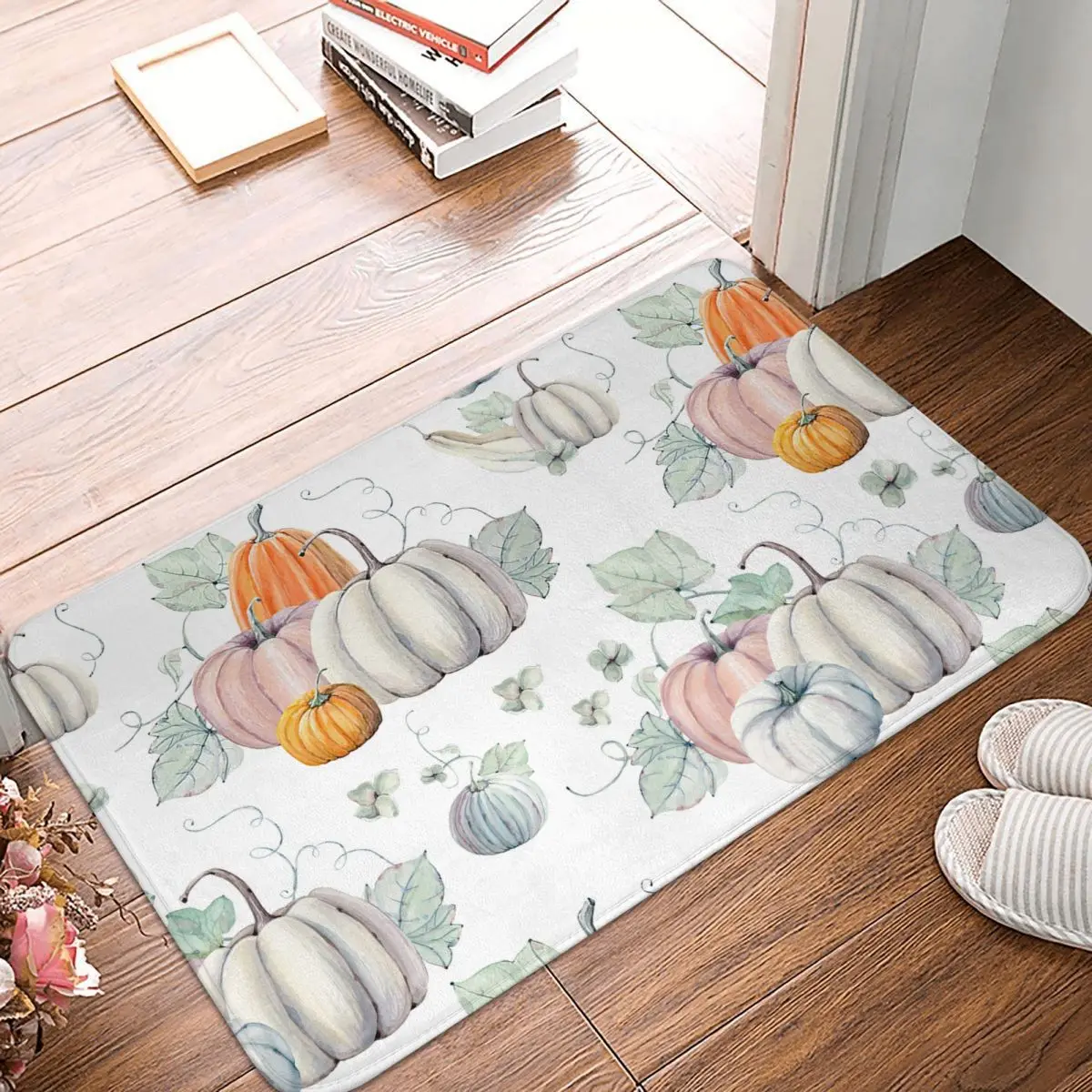 Pumpkins Front Door Mat Anti-Slip Outdoor Waterproof Doormat Kitchen Balcony Entrance Rug Carpet