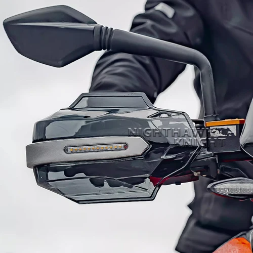 Imagen 2 del producto Para Royal Enfield Himalayan 450 2024, accesorios para motocicleta con cubierta protectora de mano LED, Deflector de viento, Protector de mano