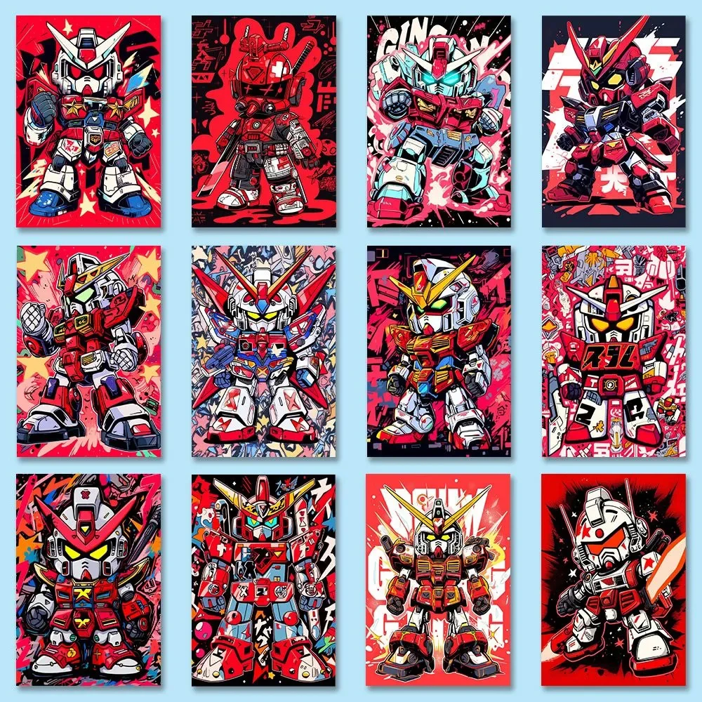 10/30/54pcs Anime GUNDAM Graffiti Stickers Waterproof Cool Kids Cartoon Decal DIY Skateboard Motorcycle Laptop Vinyl Sticker Toy