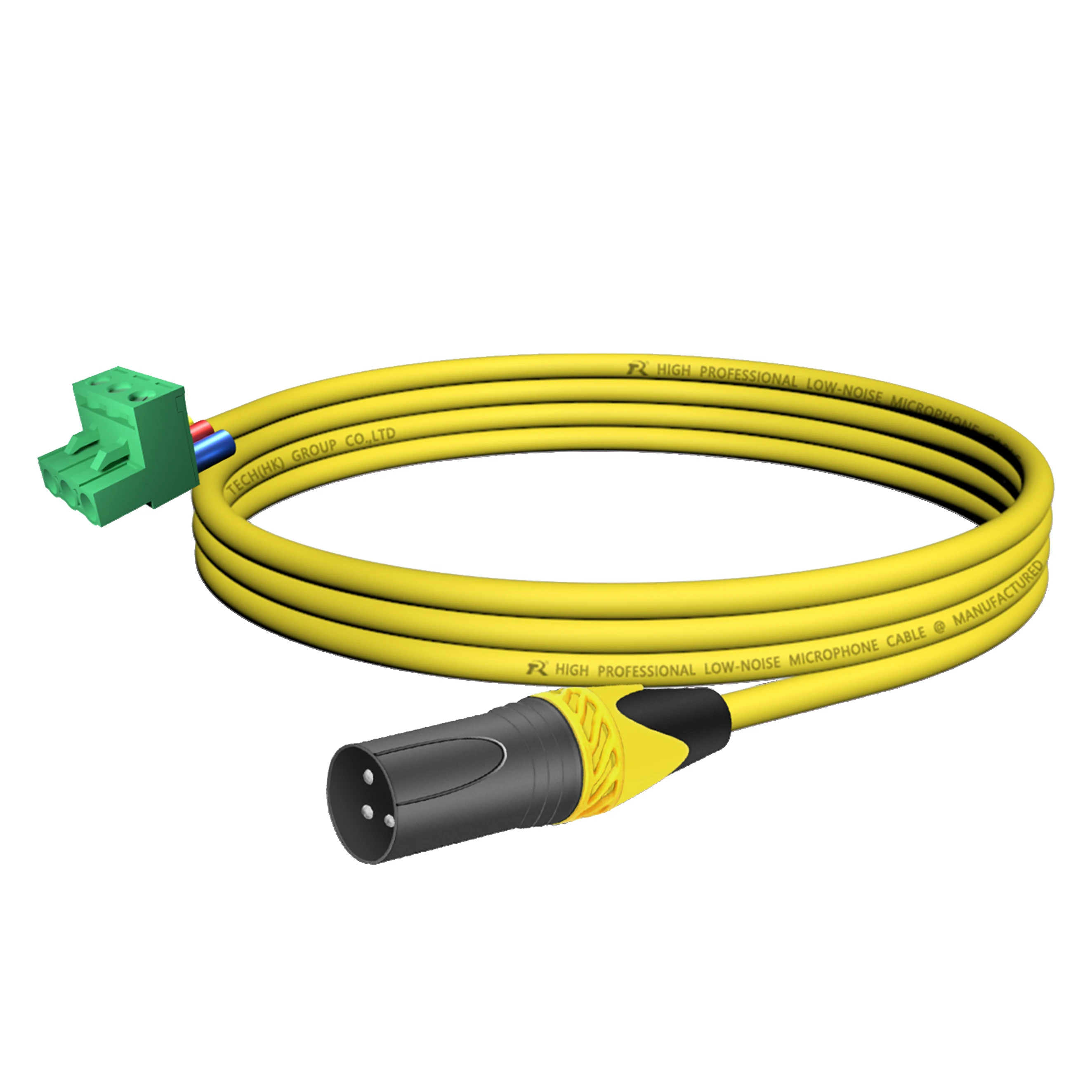 1 Stück Phoenix-zu-XLR-Audiokabel, Abgeschirmtes Kabel mit XLR-Stecker/Buchse und Gelber Rutschfester Zugentlastung – Detail 11