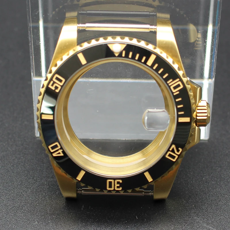 

40mm NH35 Watch Case Ceramic Bezel For Submariner GMT NH35 NH36 NH34 NH38 NH70 Miyota8215 Eta2824 PT5000 Movement Sapphire Glass