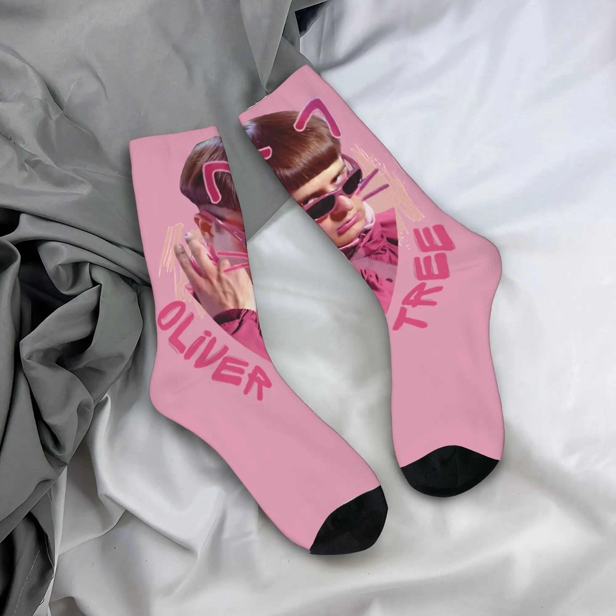 Oliver Tree Rapper Rip Socks Men Women Polyester Funny Happy  Socks Novelty Spring Summer Autumn Winter Middle Tube Socks Gift