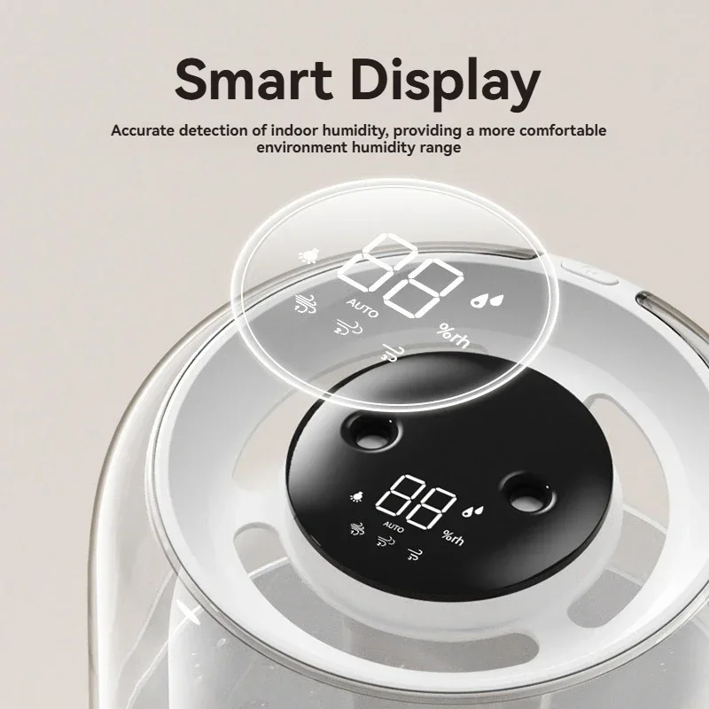 مرطب سعة 6.8 لتر، USB مزدوج الرذاذ، مرطب هادئ للمنزل والمكتب وغرفة النوم وسطح المكتب مع ضوء ليلي