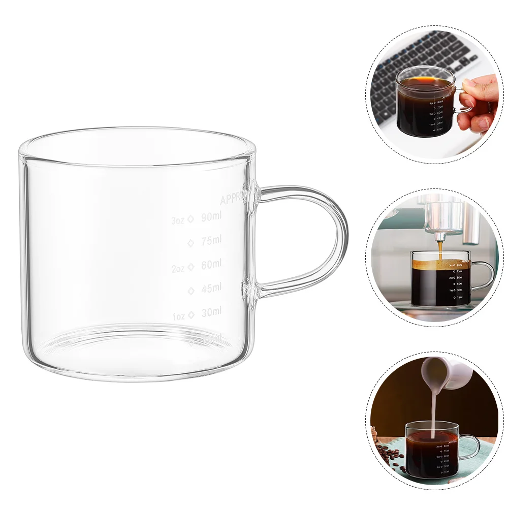 

Glass Milk Cup Transparent Measuring Coffee Cup Clear Water Mug Scale Bar Beverage Drinking Mug Home Kitchen Baking Use