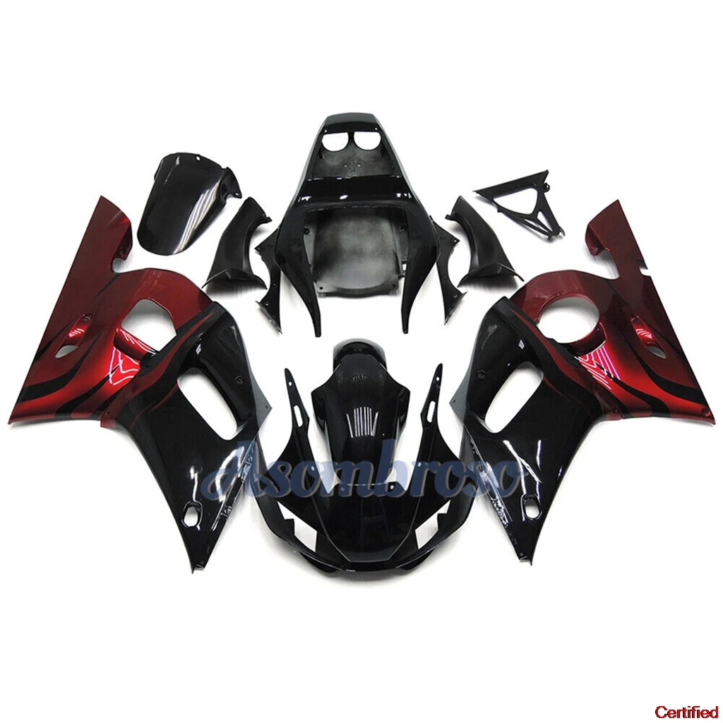 Red Black Fairings kit for Yamaha YZFR6 1998 1999 2000 2001 2002 YZF R6 98-02 ABS Plastic set