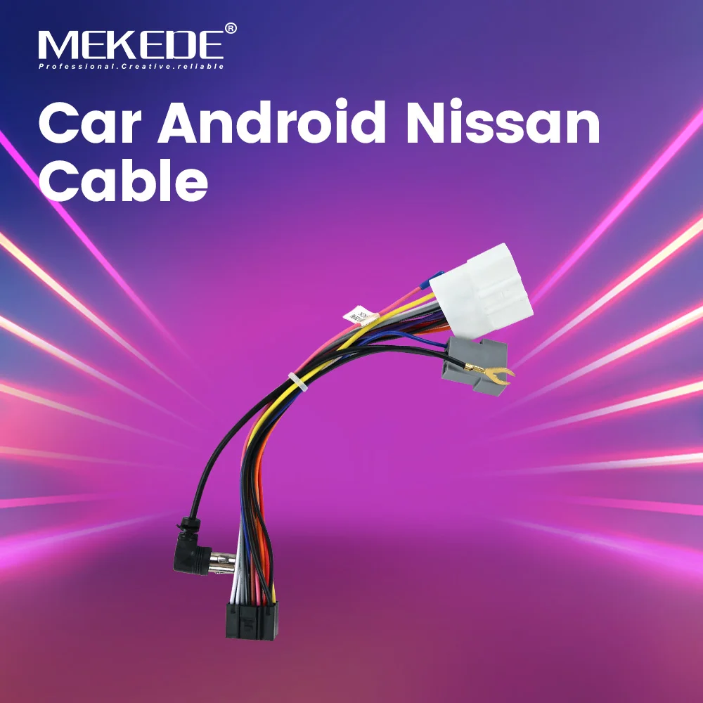 MEKEDE-Universal Car Stereo Multimedia Player, cablagem de áudio, adaptador de cabo, fio Plug Kit para Nissan