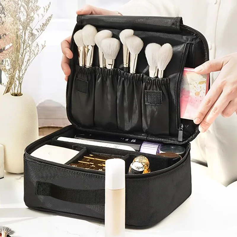 New Arrival Women's Travel Waterproof Makeup Bag Professional Embroidery Beauty Tool Storage Box Portable Makeup Case Organizer