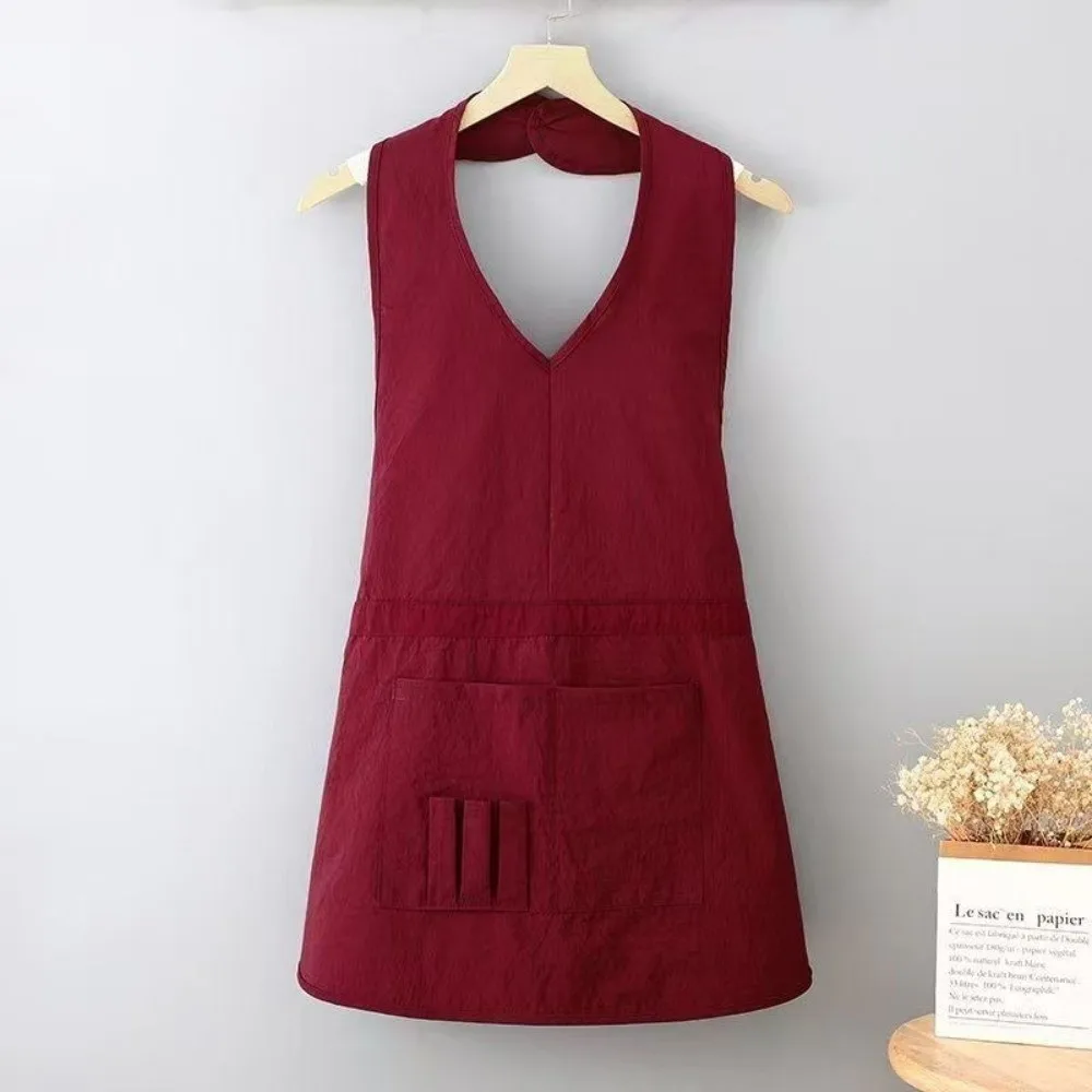 New One-piece Halter Aprons TPER Waterproof Hairstylist Apron Breathable Stain-resistant Working Clothes for Beauty Salon