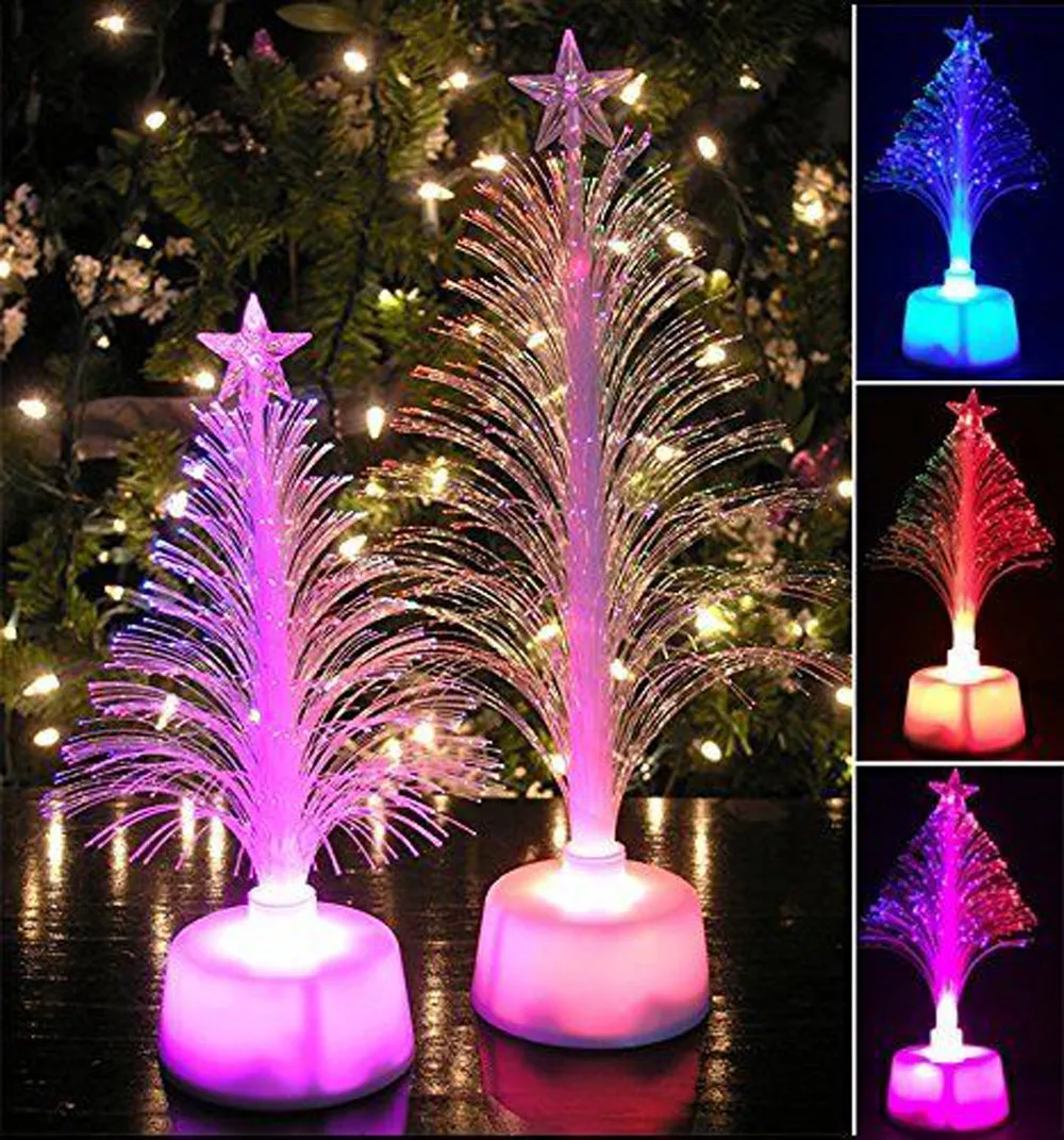 1pc Colorful LED Fiber Optic Nightlight Children Xmas Gift Xmas Decoration Night Light-up Toy LED Christmas Tree Lamp Light