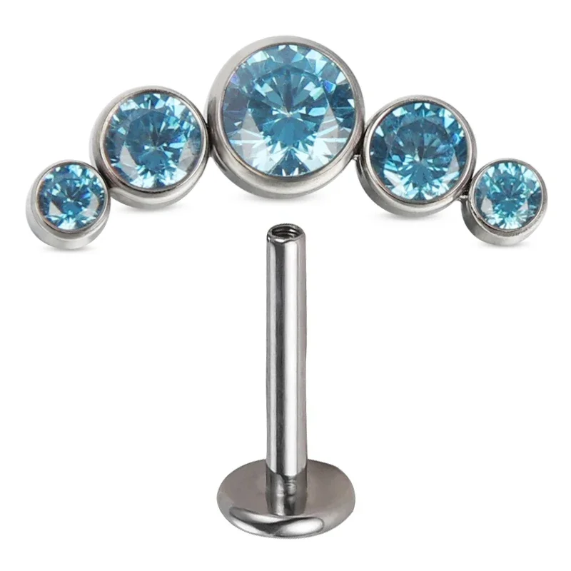 G23 Titanium Ear Studs with CZ Stones
