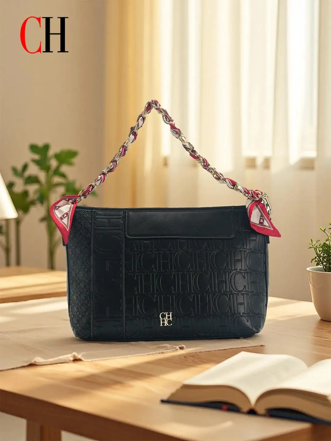 

CH Fashion Chain Color Letter Printed Package Silk Scarf Handbag New High Quality Classic Luxury Jewelry Square Shoulder Bag