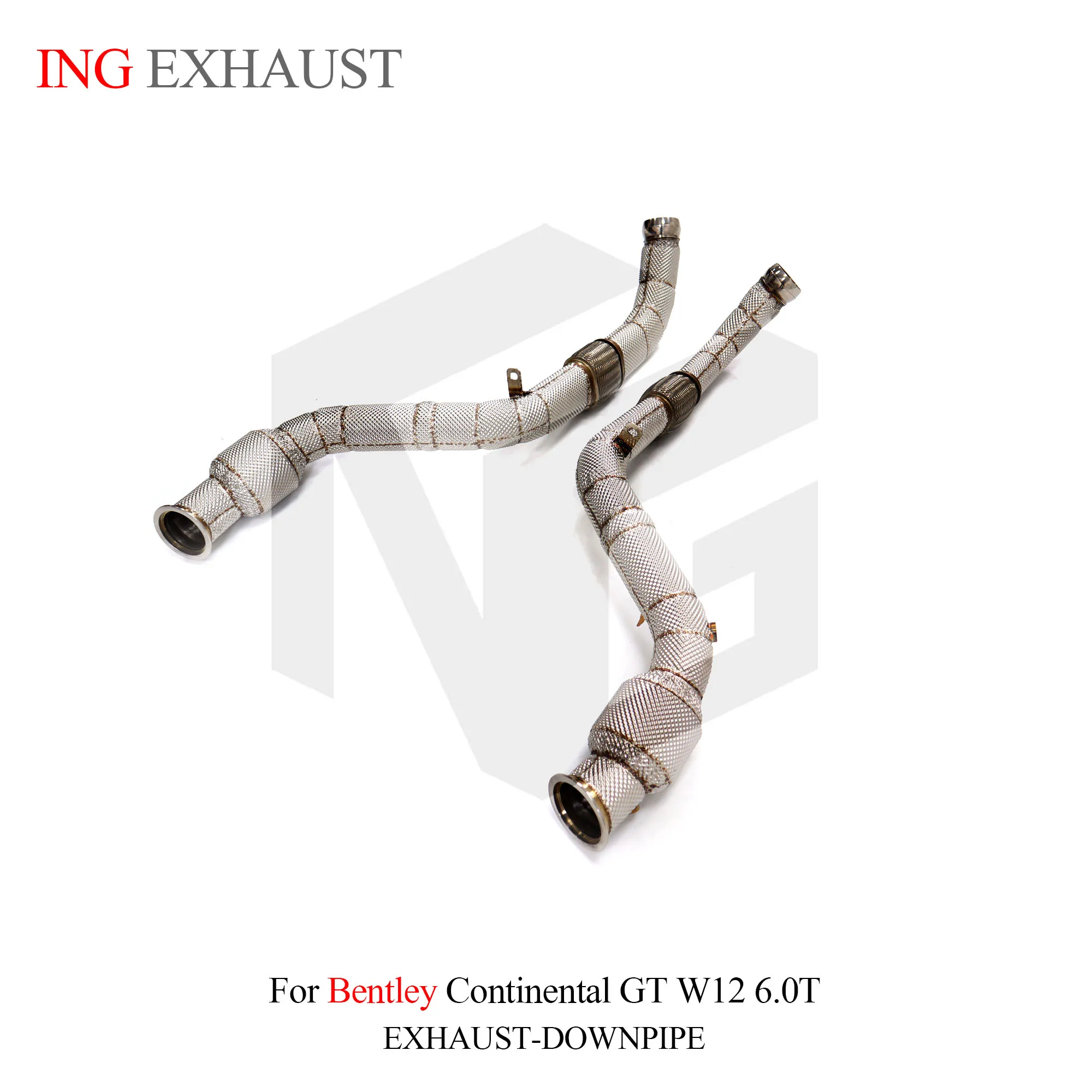 For Stainless Steel Exhaust System Downpipe For Bentley Continental GT W12 6.0T With Heat Shield High Quality Pipe Parts