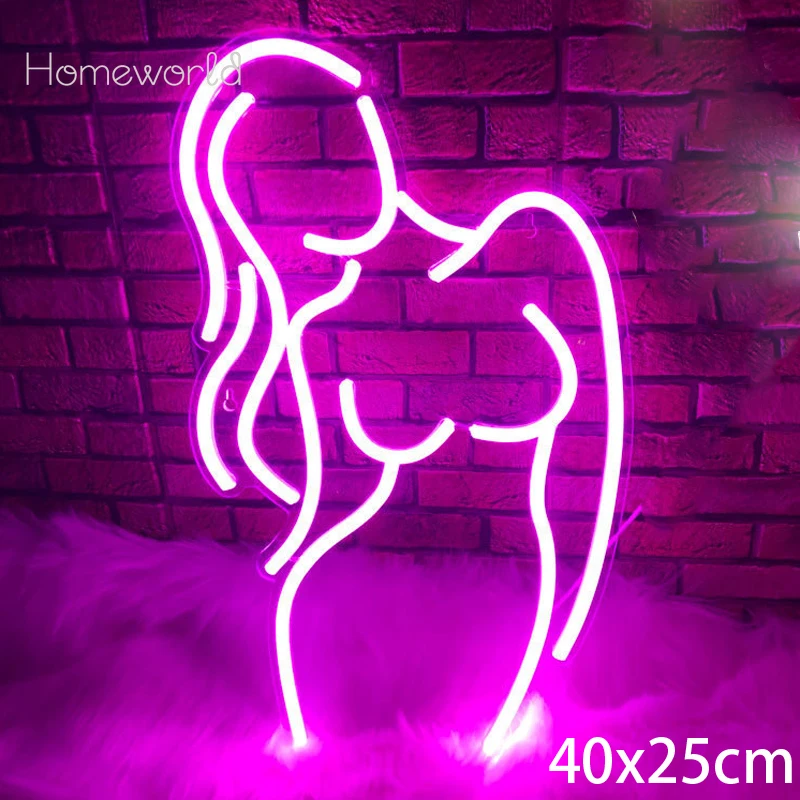 Insegne al neon da donna sexy Corpo donna Luce a led Decorazione della stanza Decorazione da parete Luce al neon per Bar Night Club Decorazioni per feste Luce acrilica USB