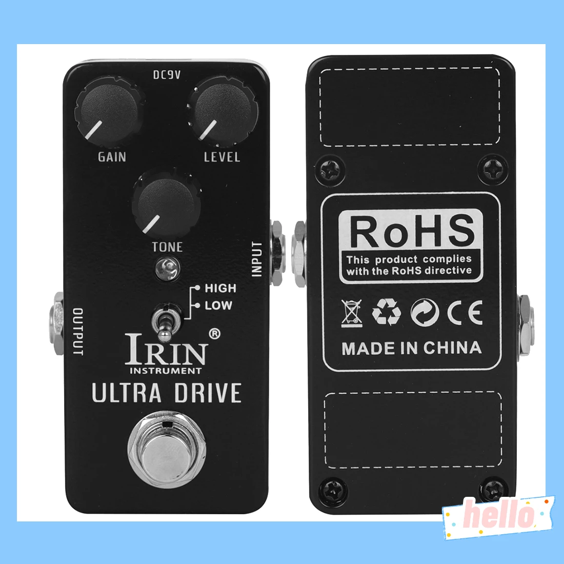 

IRIN RS-02 Ultra Drive Guitarra педаль эффектов с высоким коэффициентом усиления эффект Overdrive True Bypass педали Overdrive аксессуар для электрогитары