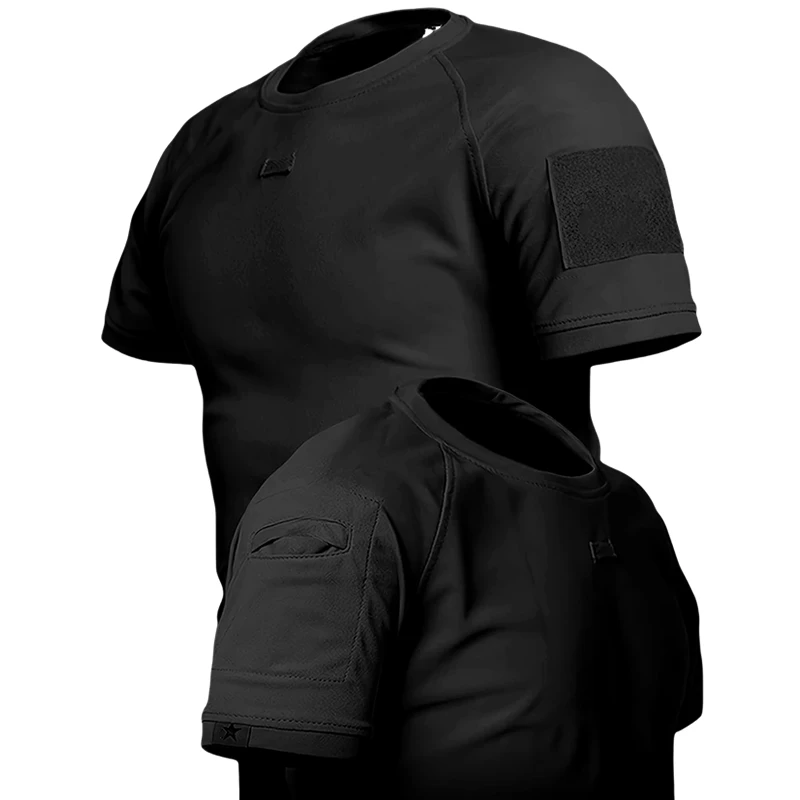 Outdoor Quick Drying T-shirt Men Special Forces Breathable Elastic Quick Drying T-shirt Tactical Round Neck Short Sleeve Top
