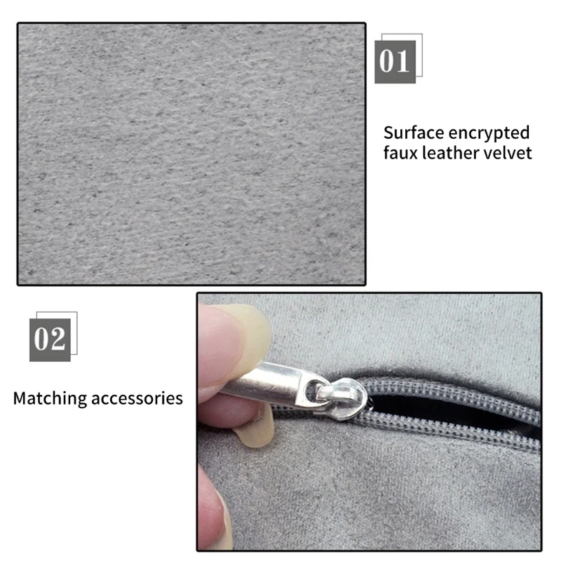 Eleagnt Gray Jewelry Storage Pouches Accessory with Secure Zippers Closures