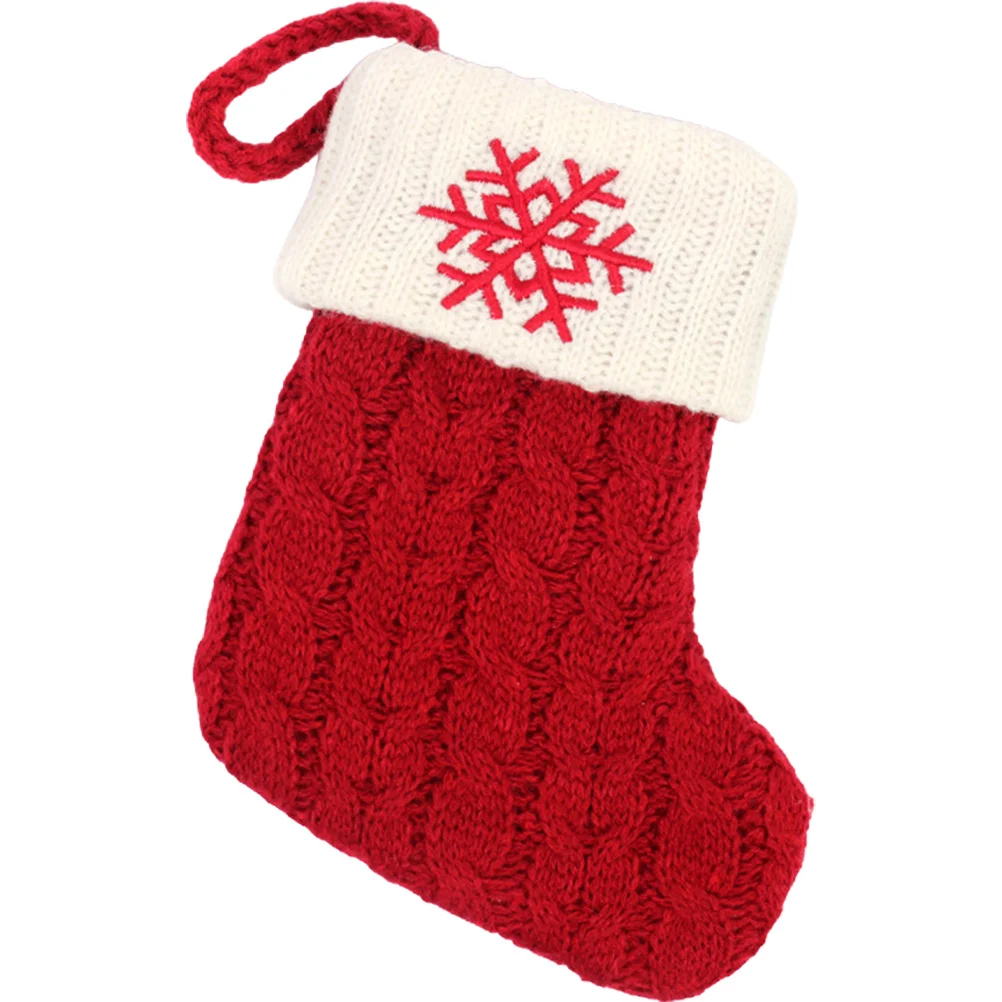 

Christmas Hanging Stocking Adorable Snowflake Design Decor for Tree Mantel Wall Door Ceiling Holiday Party Gift Bag