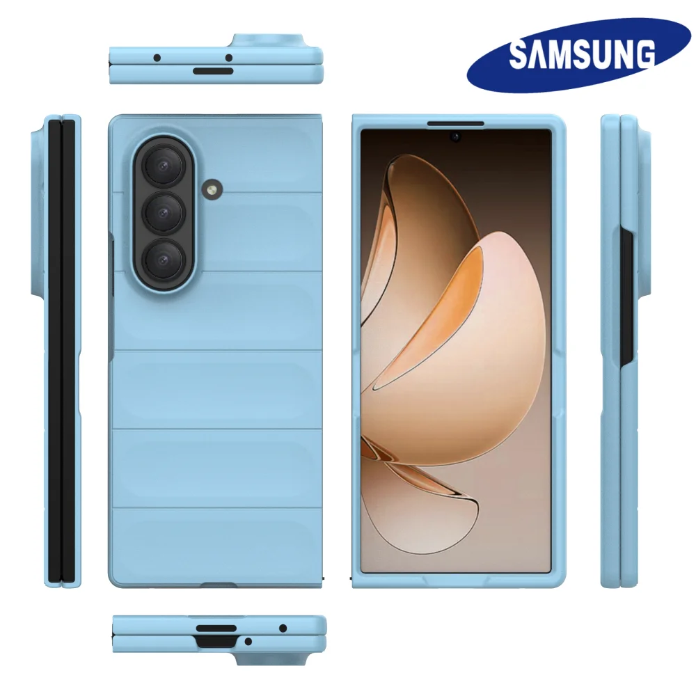 

Luxury Military Armor Full Coverage Drop Protection Case For Samsung Z Fold 7 6 5 4 3 Anti Scrath Silicone Camera Protect Cover