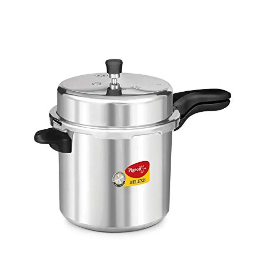 

Pressure Cooker - 10 Quart - Deluxe Aluminum Outer Lid Stovetop - Cook delicious food in less time: soups rice legumes and more