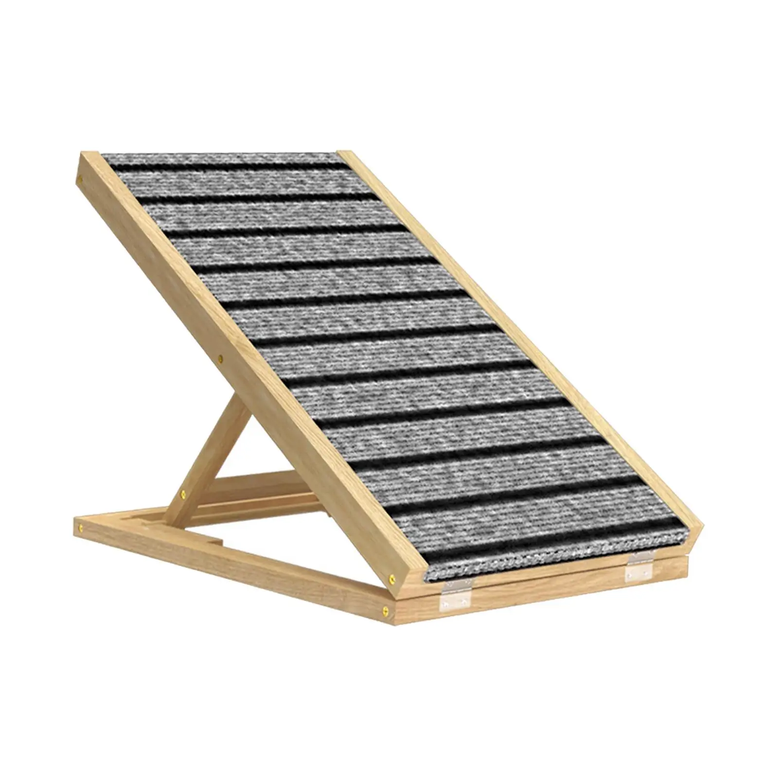 Wood Pet Ladder Cat Stair 2 Levels Height Adjustable Portable Folding Non Slip Dog Ramp for Bed Older Pets Couch Car Sofa