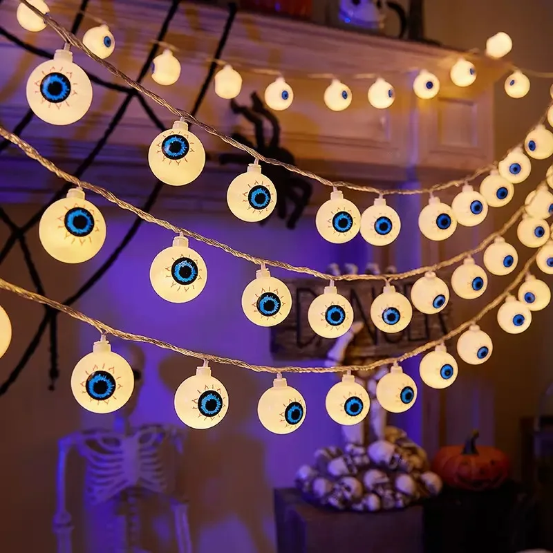 Rts Halloween Decorations Lights Pumpkin Spider Bat String Light Battery Operated for Indoor Halloween Party Decor for Home