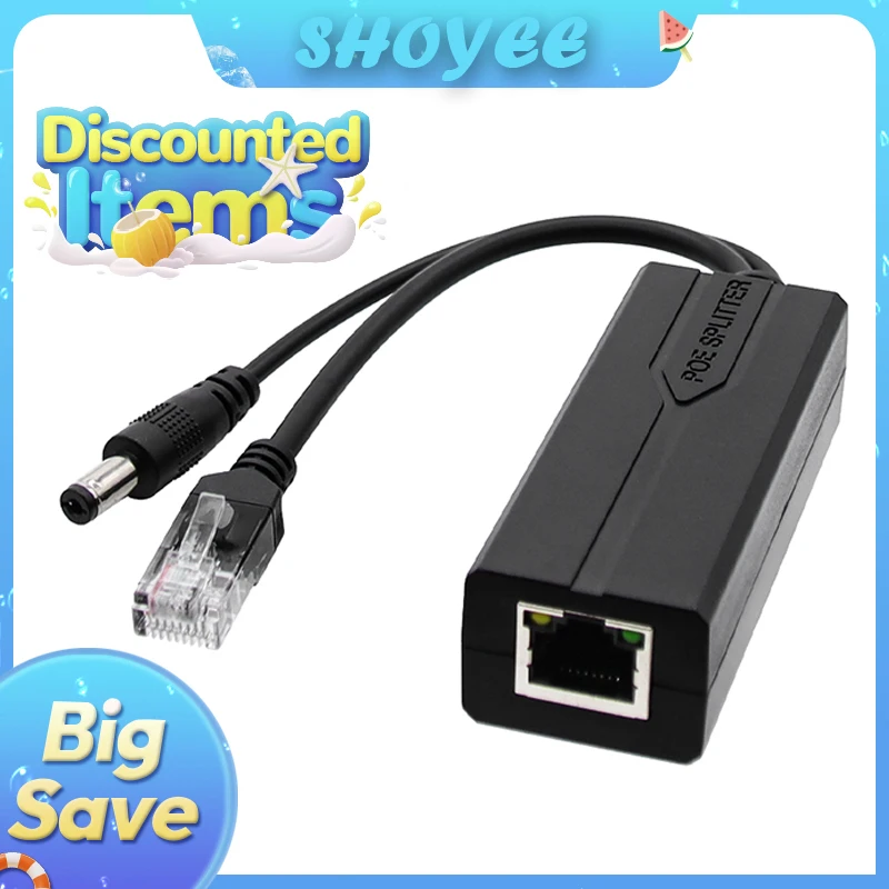

POE Splitter 24V/48V to 12V/5V IEEE 802.3af Output Power Over Ethernet Splitter Adapter Security System (Plug and Play)